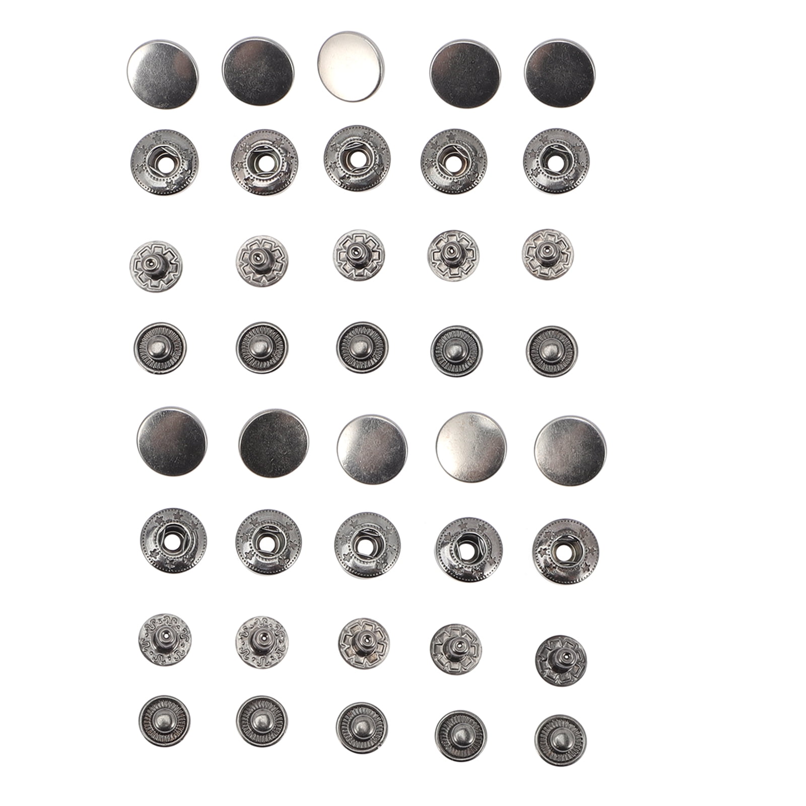 10 Sets Button Leather Snap Fasteners Hat Caps Buttons Press Snaps