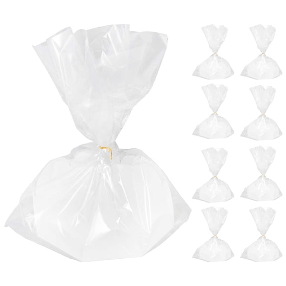 10 Sets Clear Gift Bags Cellophane Cake Packaging Paper