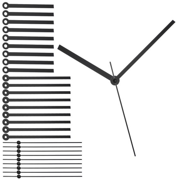 10 Sets Clock Hands, Aluminum Clock Hands Only Kit Parts Mechanism Replacement for DIY Clock Repair Movements Parts for Living Bed Room Home Decor, Black 4.72 Inch