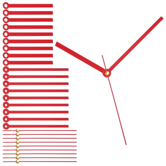 10 Sets Clock Hands, Aluminum Clock Hands Only Kit Parts Mechanism Replacement for DIY Clock Repair Movements Parts for Living Bed Room Home Decor, Red 4.72 Inch