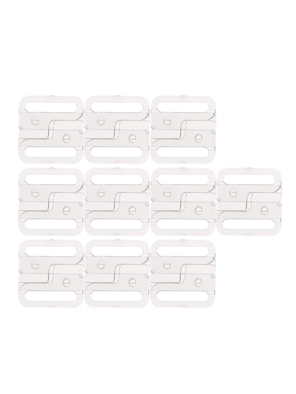 10 Sets Closure Hook & Clasp Fasteners Sew on Clothes Bra - Clear, 33 x 32mm