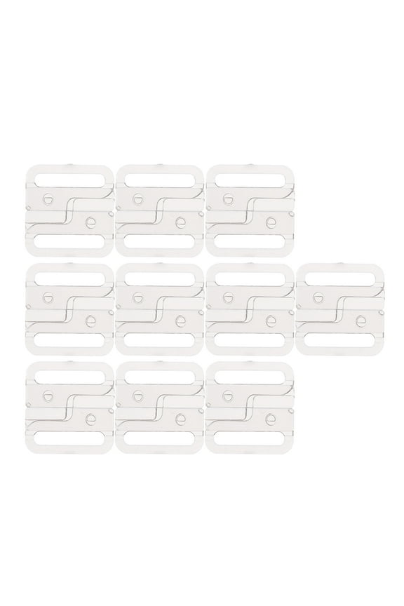 10 Sets Closure Hook & Clasp Fasteners Sew on Clothes Bra - Clear, 33 x 32mm