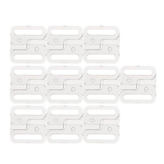 10 Sets Closure Hook & Clasp Fasteners Sew on Clothes Bra - Clear, 33 x 32mm
