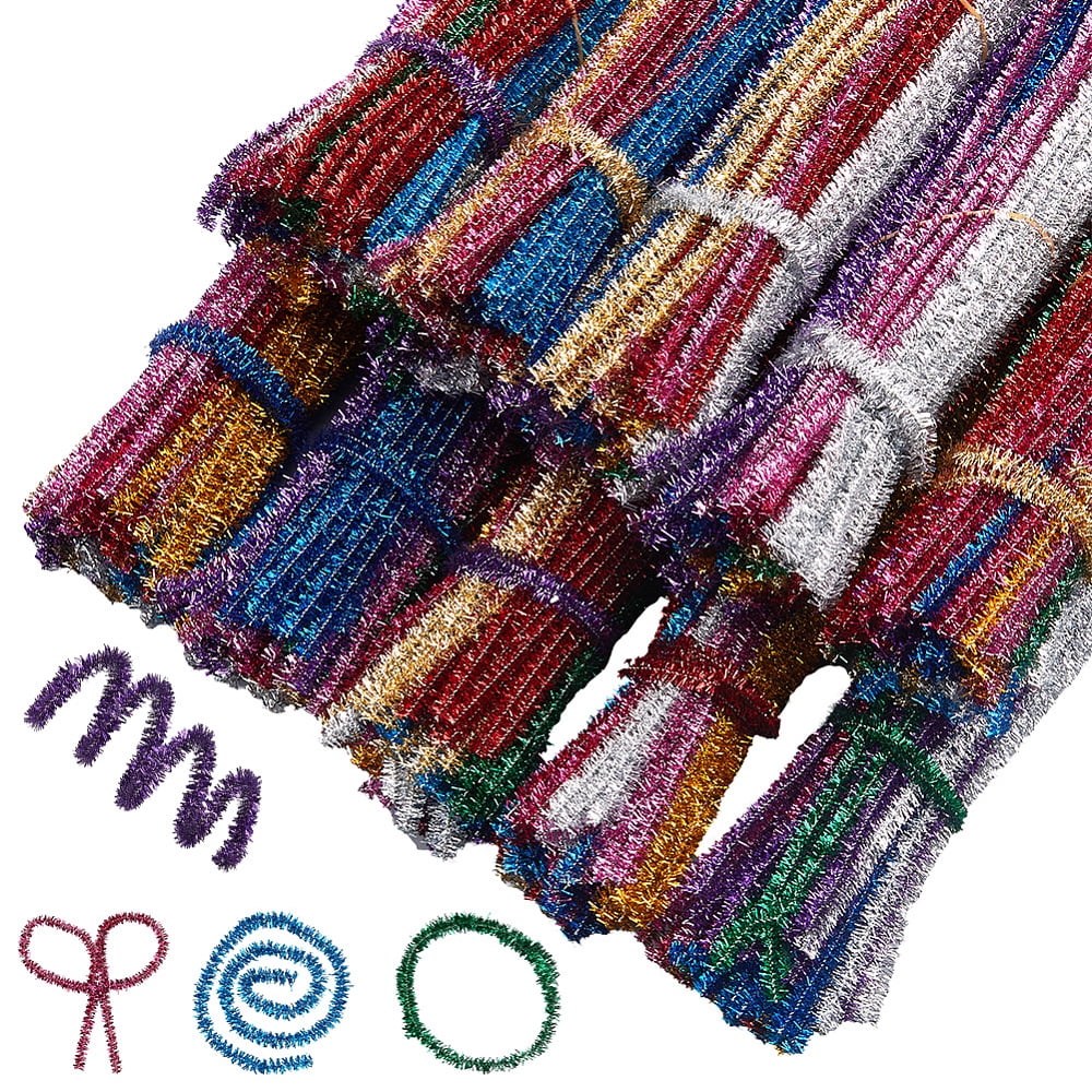 10 Sets DIY Plush Sticks Chenille Stems Pipe Cleaners Kid Craft Material Mixed Color 350~380x6mm 100pcs/set