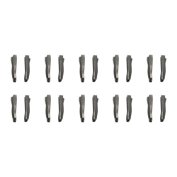 10 Sets Double Open Zipper Repair Latch Kits, #8 Insert Pins for Jacket Coat, Metallic Black