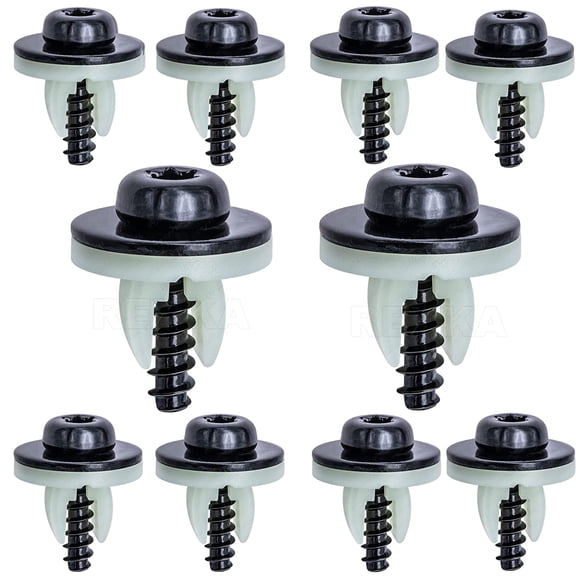 10 Sets Engine Splash Shield Screws for Ford - T30 Torx Head Bolts and Grommets for Undertray Engine Fender Liner Deflector Grille for Ford Escape F-150 Edge Focus Fusion C-Max S-Max Lincoln