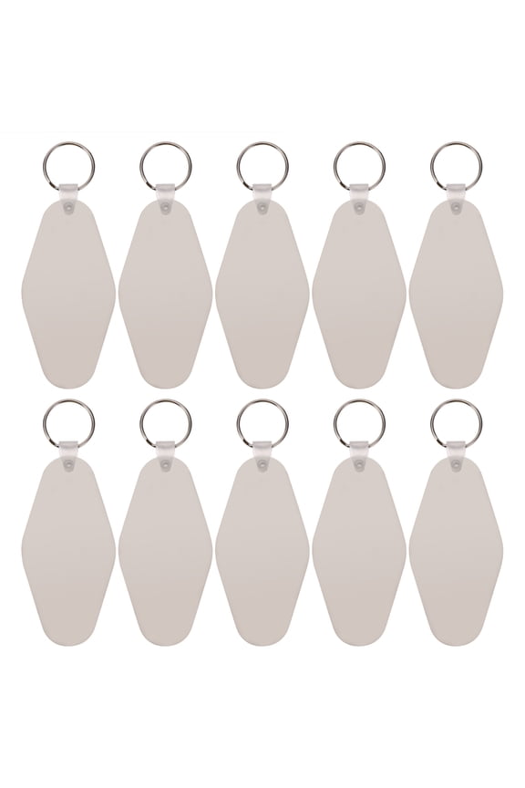 10 Sets Double Side Printed Heat Transfer Key Holder DIY Blank Key Ring