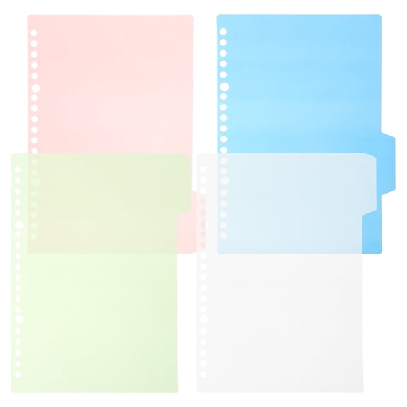 FENGGUIQU 10 Sets Plastic Tab Dividers for Document Organization, Aesthetic File Separators for Students and Professionals
