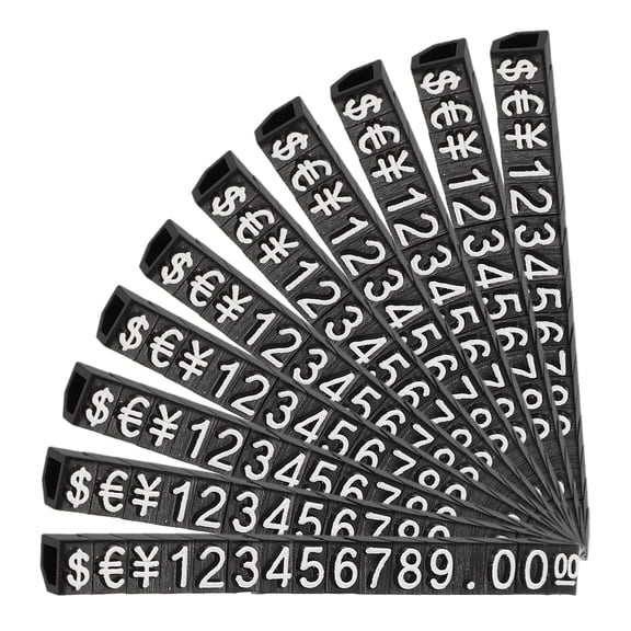10 Sets Labels Prices Stand Pricing Signs Retail Display Small Number with Base