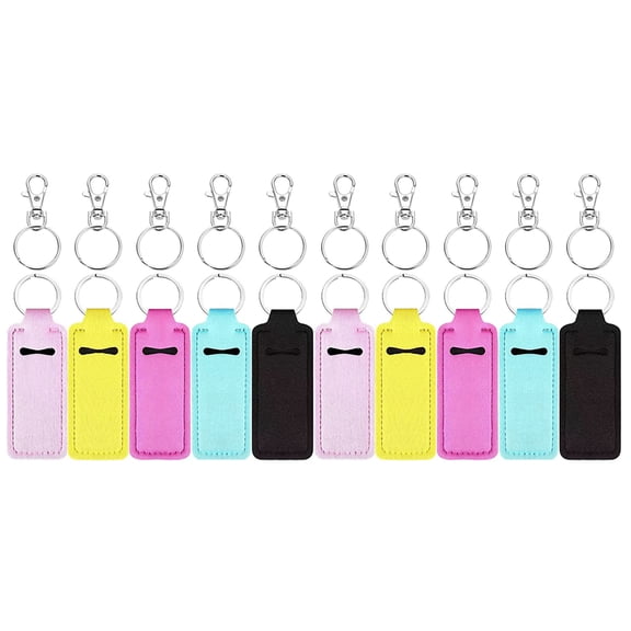 10 Sets Lipstick Perfume Protective Cover Keychain Sleeve Bag Holder (style 1) Balm Keyring Gloss