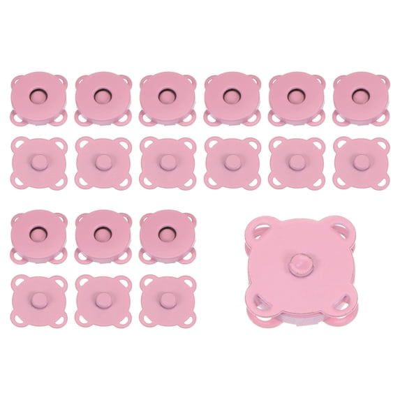 10 Sets Magnetic Snap 18mm Metal Fasteners for Clothing Purse, Pink