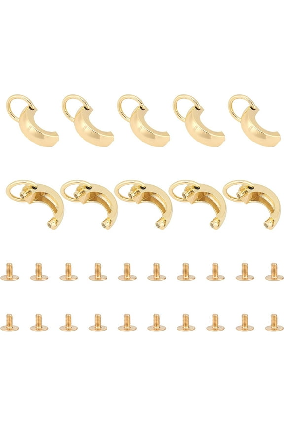 10 Sets Metal Bag Clip Buckle Suspension Clasp for Purses Gold Handbag Connective Buckles with D Ring Screws Bag Hardware Clasp Chain Strap Connectors DIY Handmade Bag Making AccessoriesLight Gold