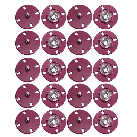 Alasum 10 Sets Sewing Press Buttons Round Shaped Metal Button Dark Red For Autumn Wear Coats
