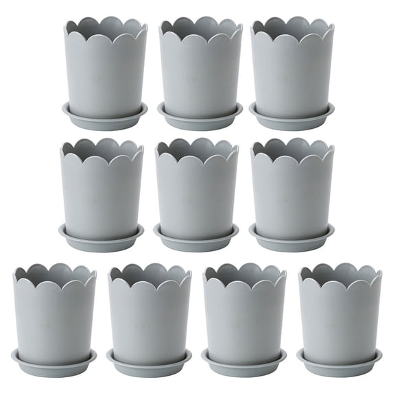 10 Sets Plastic Flowerpots Small Rose Planter Succulent Plant Nursery Pots