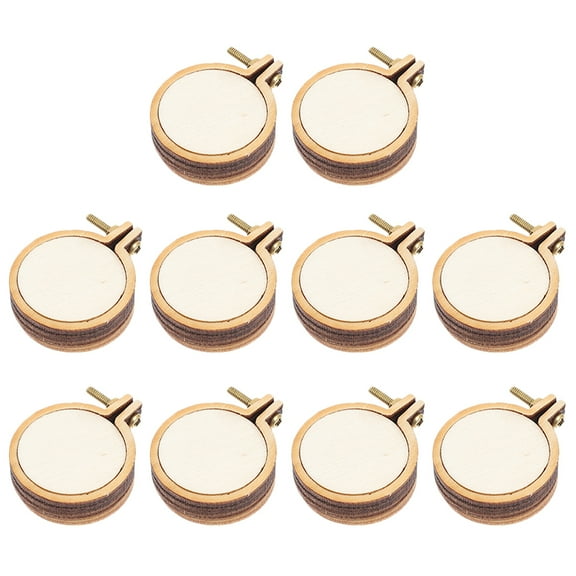 10 Sets Miniature Embroidery Hoops Tiny Cross Stitch Frames DIY Mini Embroidery Rings Craft Supplies