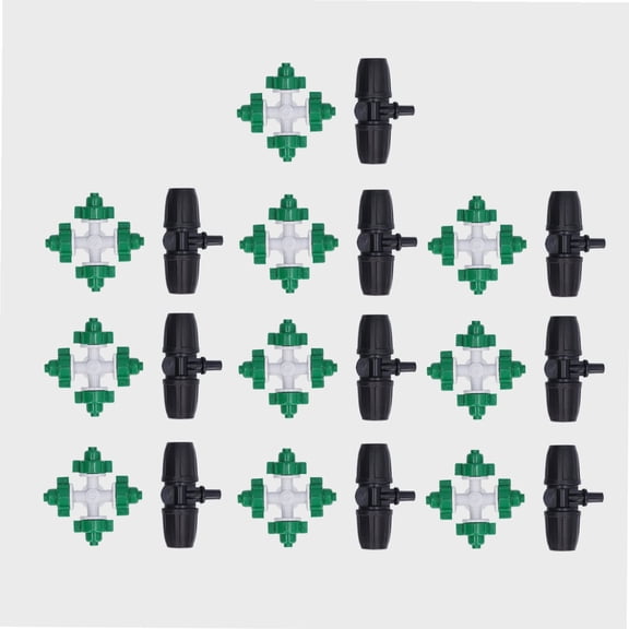 10 Sets Misting Nozzle, Professional Atomizing Cross Sprayer Accessory Kit, Garden Hose Quick Connector Set for Lawn