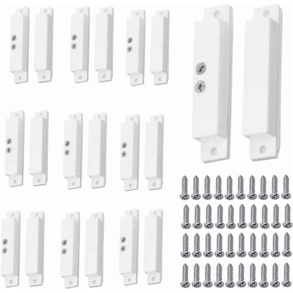 10 Sets NC Wired Surface Mounted Alarm Magnetic Door Contact Sensor Door Window Reed Switch Sensor with Double Side Tape for Security
