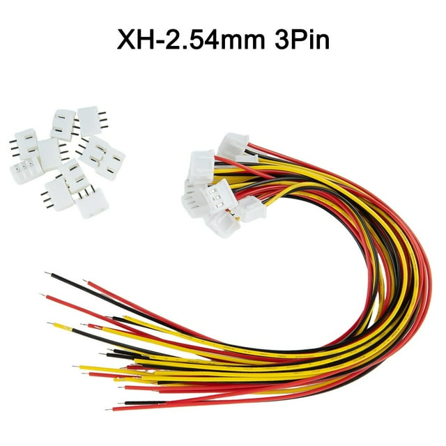 10 Sets Of Jst Xh254mm Wire And Cable Connectors 2 4 Pin Male Female Plug 24awg 6733