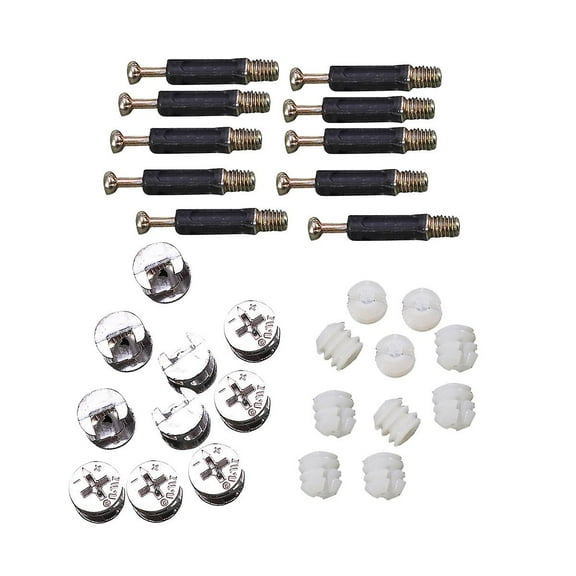 10 Sets PC Screws Dowel Cam Screws Connectors Furniture Connecting Hardware Connectors Cam Lock Fittings Dowel