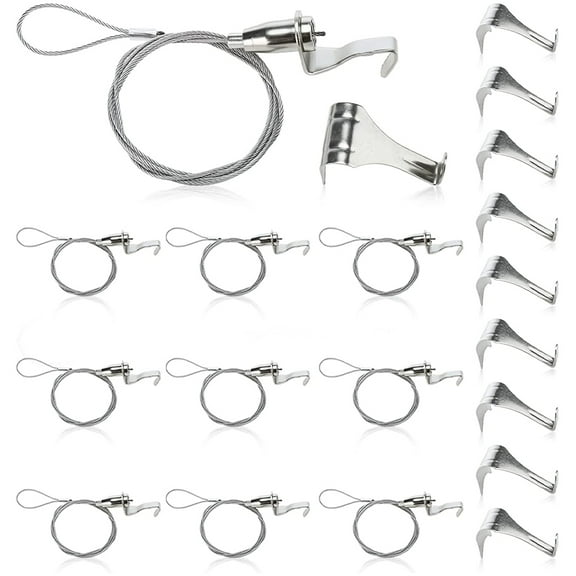 STRANDCHIC Picture Hanger Kit 10 Sets Silver Stainless Steel Adjustable Length