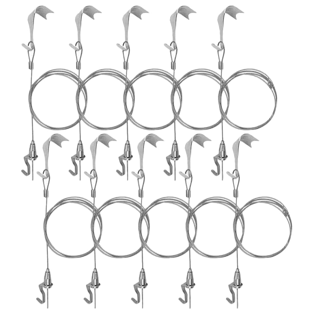 10 Sets Picture Rail Hook Wire Picture Hanger Kit Wall Hanging Kit Painting Hanging Kit