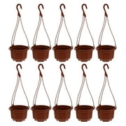 10 Sets Plastic Hanging Flower Pots Chlorophytum Pots Planter with Hanging Hook