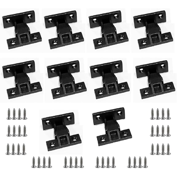 10 Sets Quick Fitting Furniture Panel, Plastic Quick Fitting Furniture Panel Joint Bracket, Fast Installation Push-On Clips for Cabinet Wardrobe or Wall Panel Mounting ( Black )