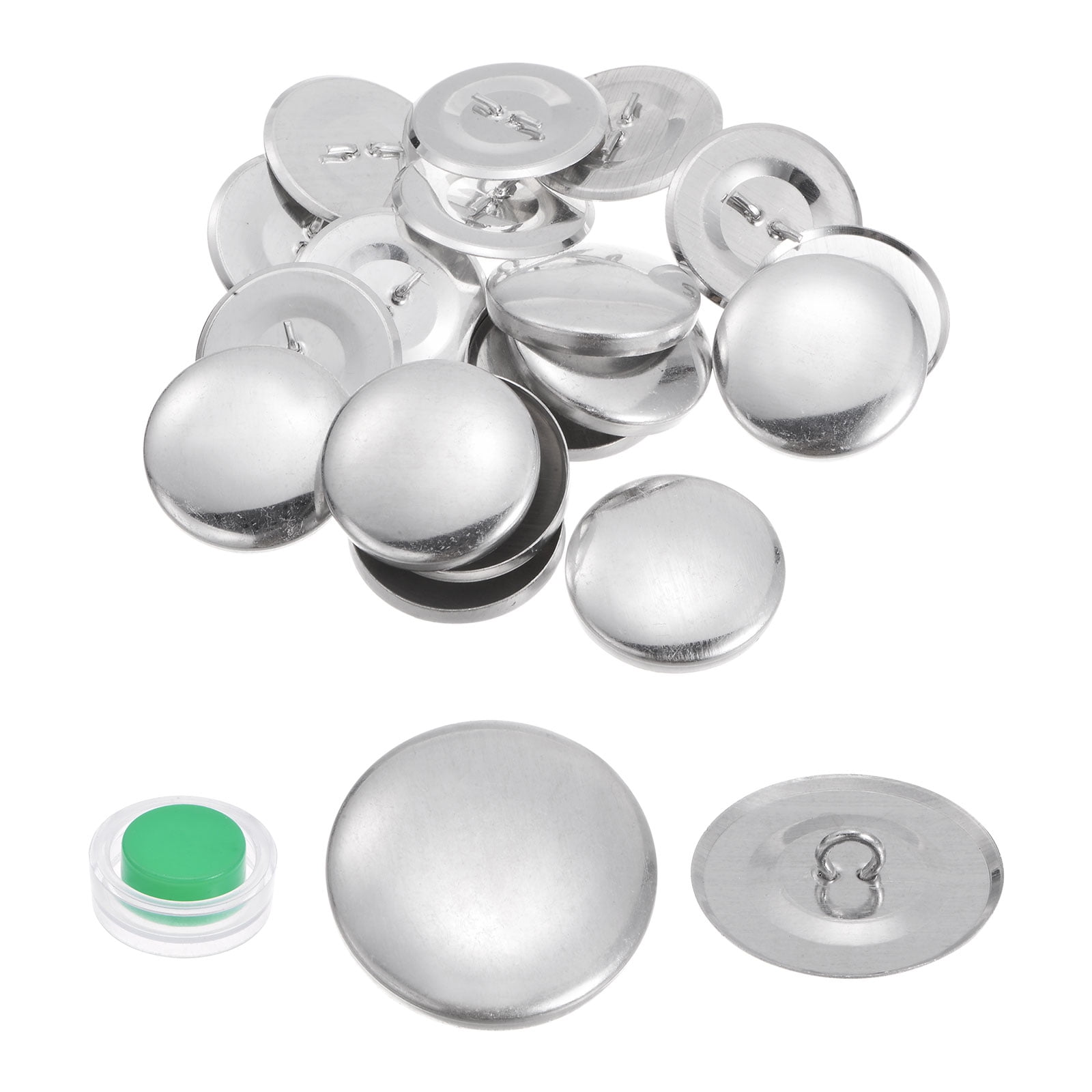 10 Sets Self Cover Button Kit 28mm Metal Aluminum Button with Tools