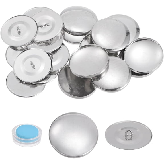 10 Sets Self Cover Button Kit 60L 1.5" 38mm with Wire Backs Aluminum Buttons to Cover Fabric Button Maker Covered Buttons Kit with Tools for DIY Cloth Home Decor Sewing