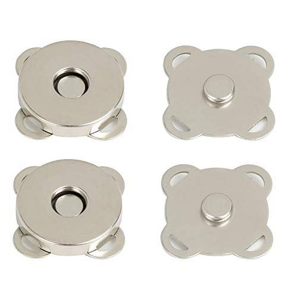 24 Sets Sew in Magnetic Plum Bag Clasps Button Snaps for Purses Handbag Clothes Scrapbooking Closure Fastener Sewing Craft DIY (Bronze) (18mm)
