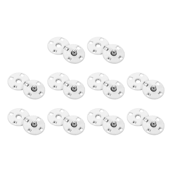 Uxcell 10 Sets Sewing Snap Buttons, Press Buttons Snap Fasteners 10mm, White