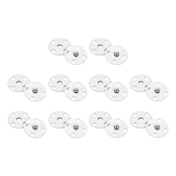 Uxcell 10 Sets Sewing Snap Buttons, Press Buttons Snap Fasteners 12mm, White
