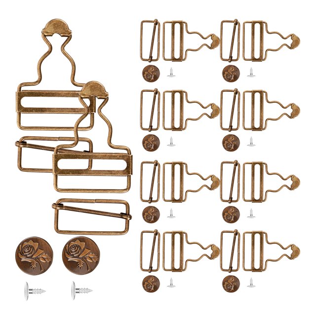 10 Sets Suspender Pants Button Hook Work Dress Gourd Buckles Buttons