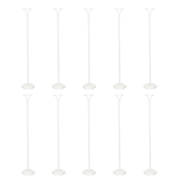 YOSADIER White Plastic Balloon Stick Stands for Crafts and Party Decor, 10 Sets Balloon Holders