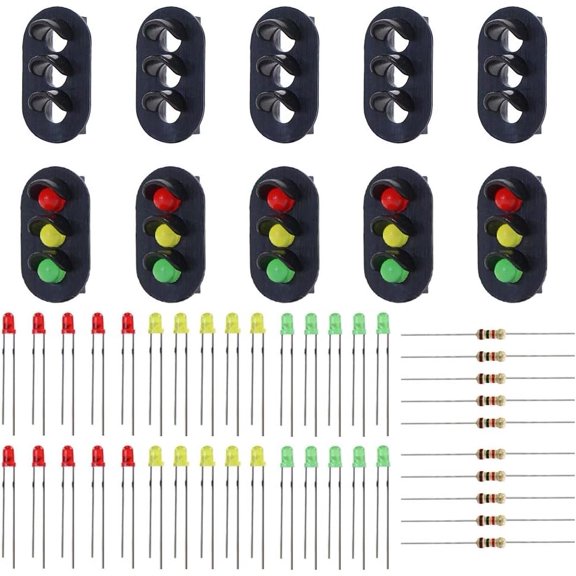 10 Sets Target Faces with LEDs for Railway Signal HO OO TT Scale 3 Aspects JTD18