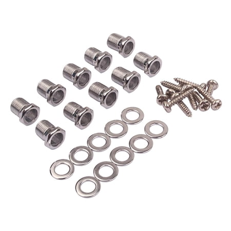 10 Sets Threaded Bushing & Ferrules & Mount Screws for Ukulele Guitar
