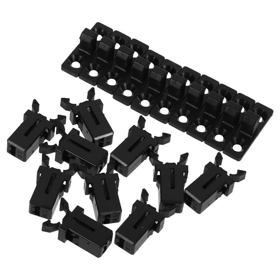 Trash Can Lid Lock Replacement Clips with Push Button Latch for Garbage Bin Secure Fit Black ABS Iron