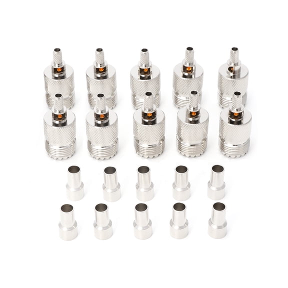 10 Sets UHF Female SO239 Crimp RF Connector Coaxial Adapter For RG58 RG142