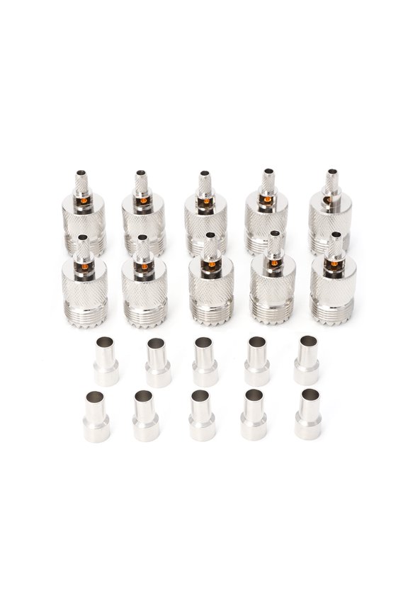 10 Sets UHF Female SO239 Crimp RF Connector Coaxial Adapter For RG58 RG142