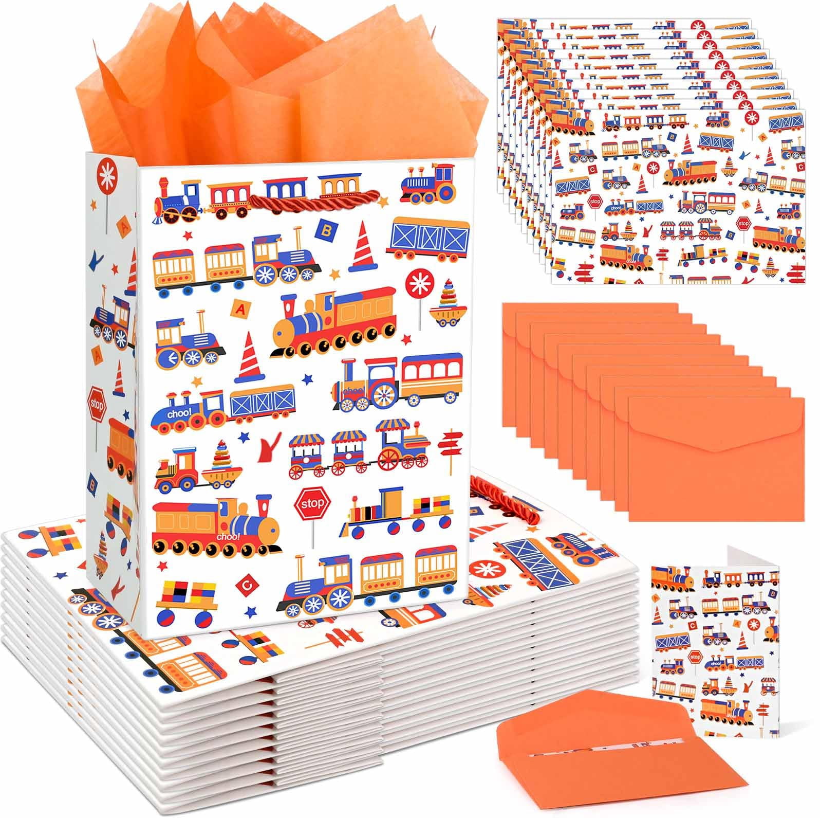 Video Game Theme Birthday Gift Bags - Blue Gamer Design With Card & Tissue, Party Favor Bags For Kids