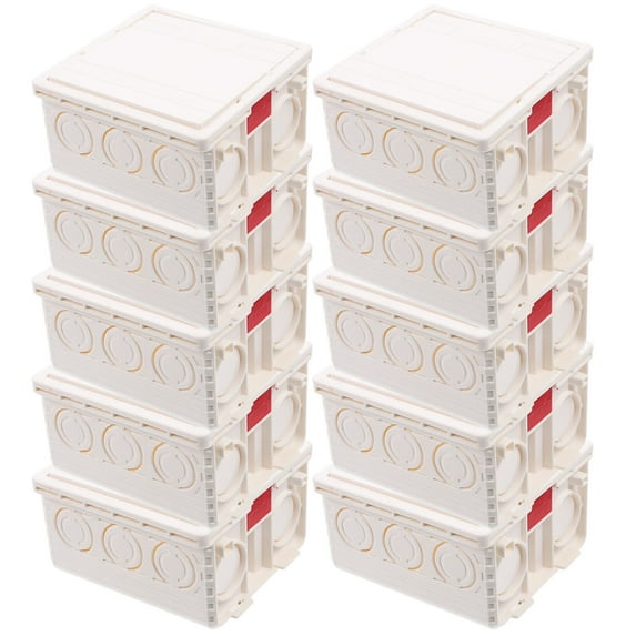 UPGRATOR Socket Junction Boxes PVC 10Sets 3.0X2.8X0.2In