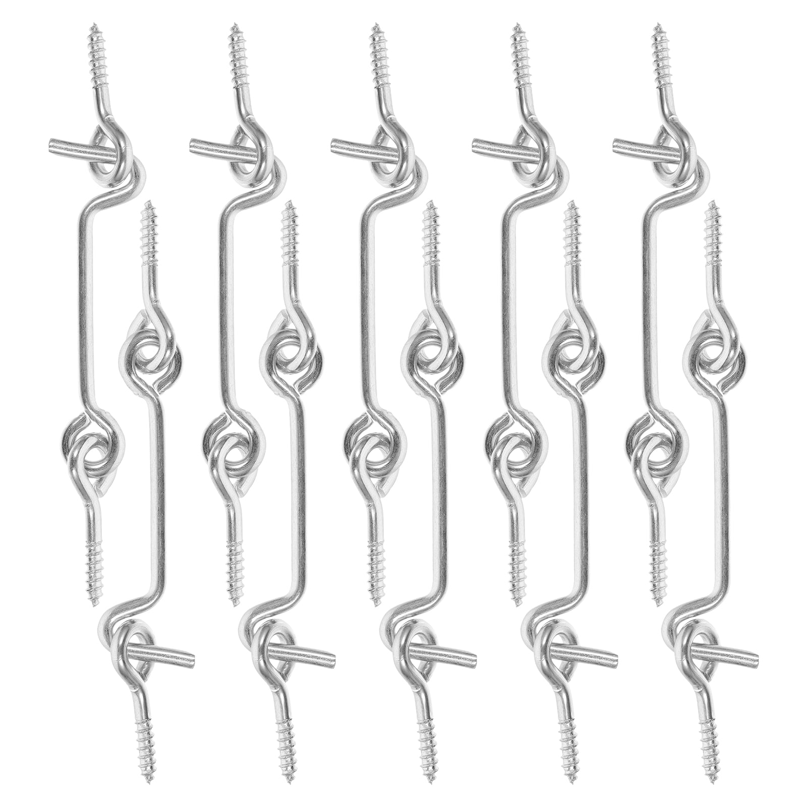 10 Sets Window Door Hook Swivel Hooks and Eye Latch Gate Hardware Safety Latches