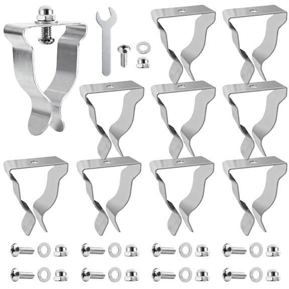 10 Sets Window Well Cover Spring Clips, Heavy Duty Stainless Steel, Rustproof Secure Fasteners, Universal Fit for Basement Window Well Covers.
