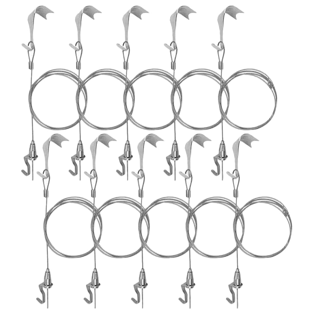 10 Sets Wire Hooks for Hanging Pictures Picture Hanging Kit Picture Rail  Hook Suite Iron Stainless Steel