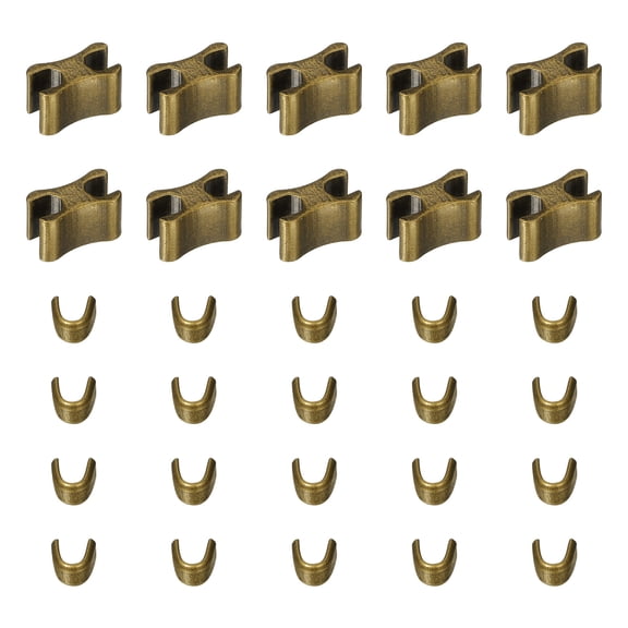 10 Sets Zipper Slider Retainers, #5 Top Stoppers & Bottom Stops for Bags Coats Jackets, Bronze Tone