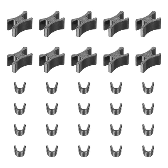10 Sets Zipper Slider Retainers, #8 Top Stoppers & Bottom Stops for Bags Coats Jackets, Metallic Black