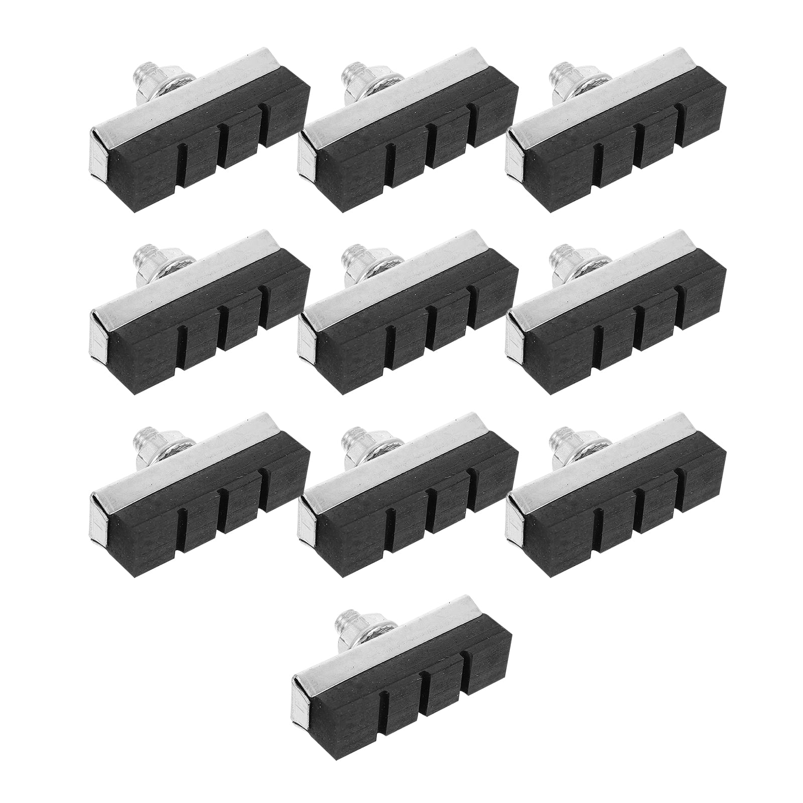10 Sets of Bike Caliper Brake Pads Bike Brake Blocks Rubber Metal Brake