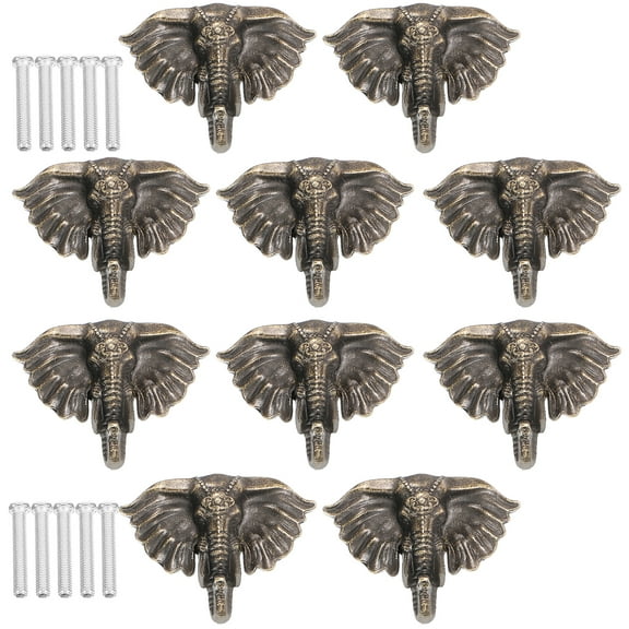 10 Sets of Drawer Animal Pull Handle Knobs Dresser Cabinet Pull Ring Vintage Style Zinc Alloy Handle