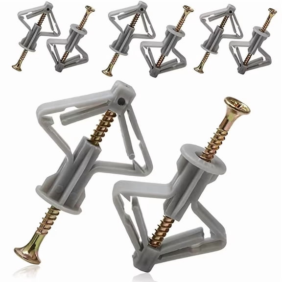 10 Sets of Expansion Screws with Butterfly-Shaped Self-Tapping Expansion Thread Screw Tubes - Durable Plastic Rubber Plugs for Versatile Applications