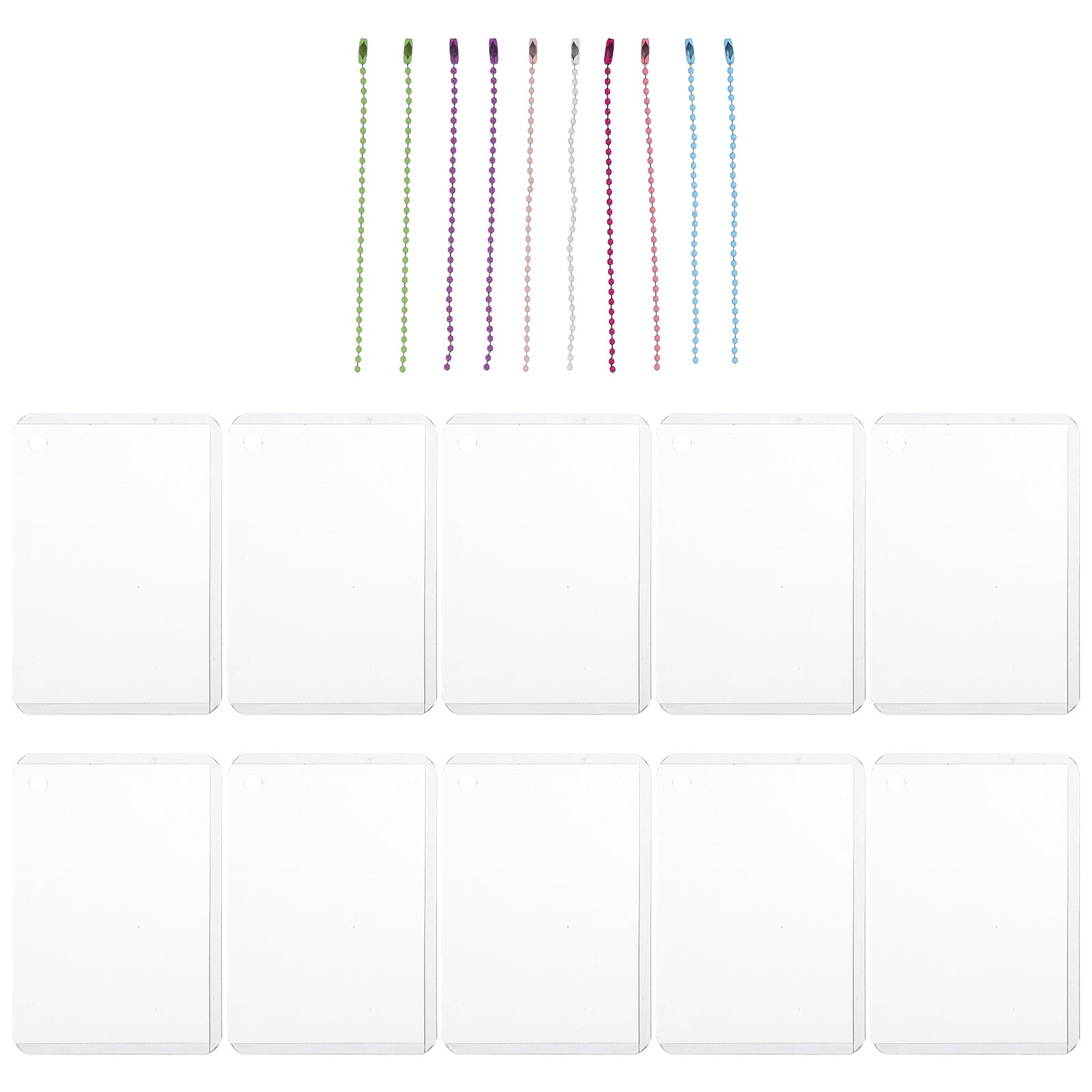 Qnmwood Chain Card Sleeves Keychain Photo Holder Plastic Cover Mini